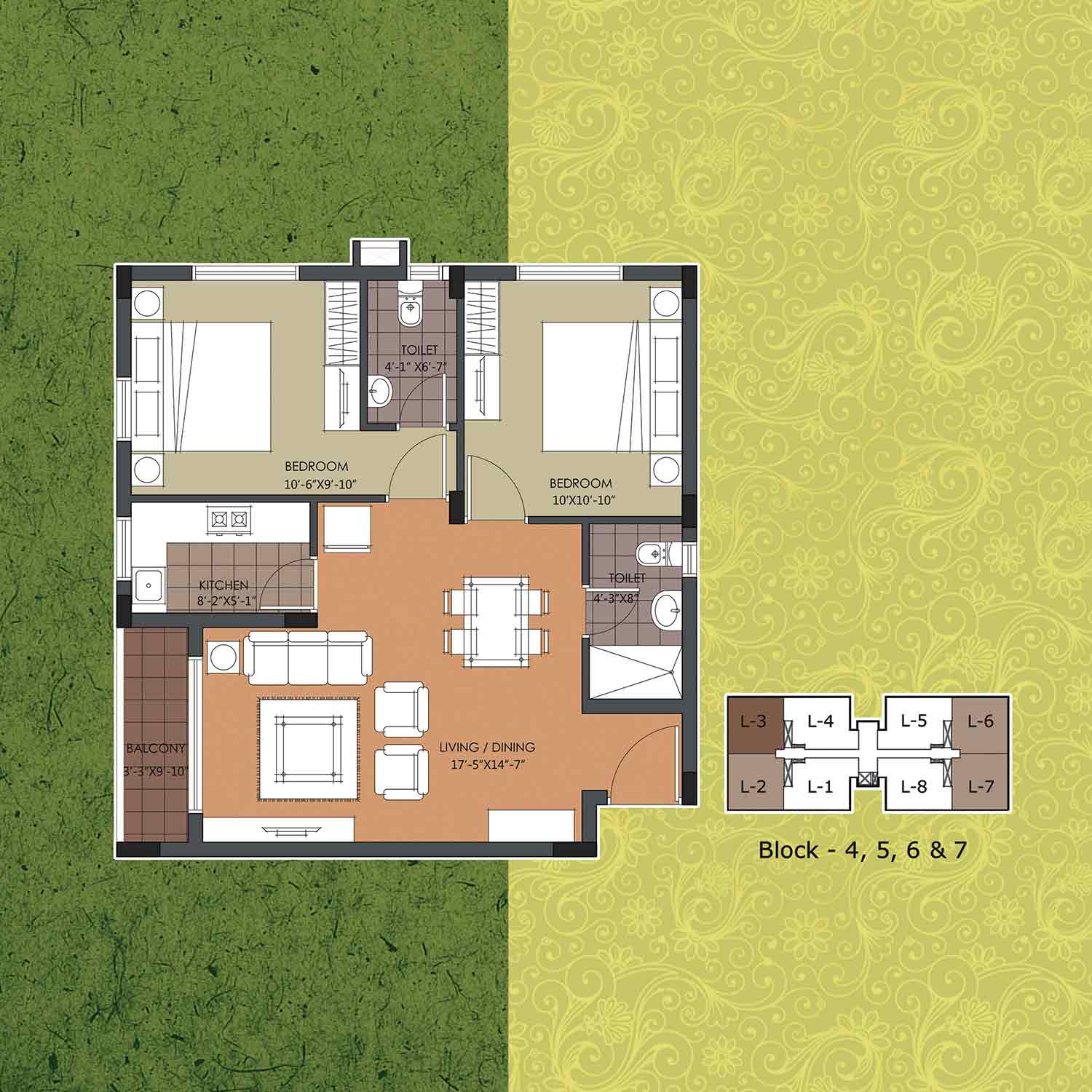 2 bhk floor plan 5