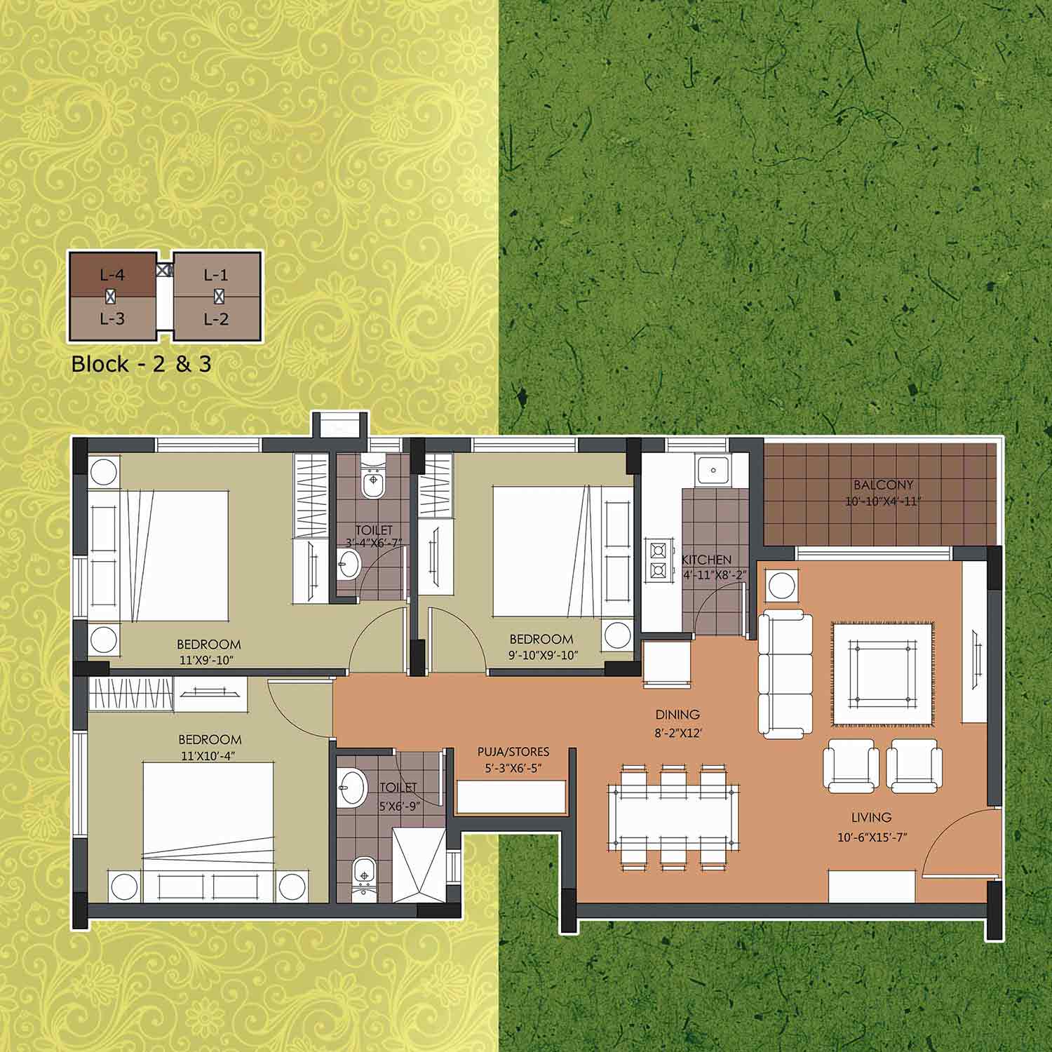 3 bhk floor plan 2